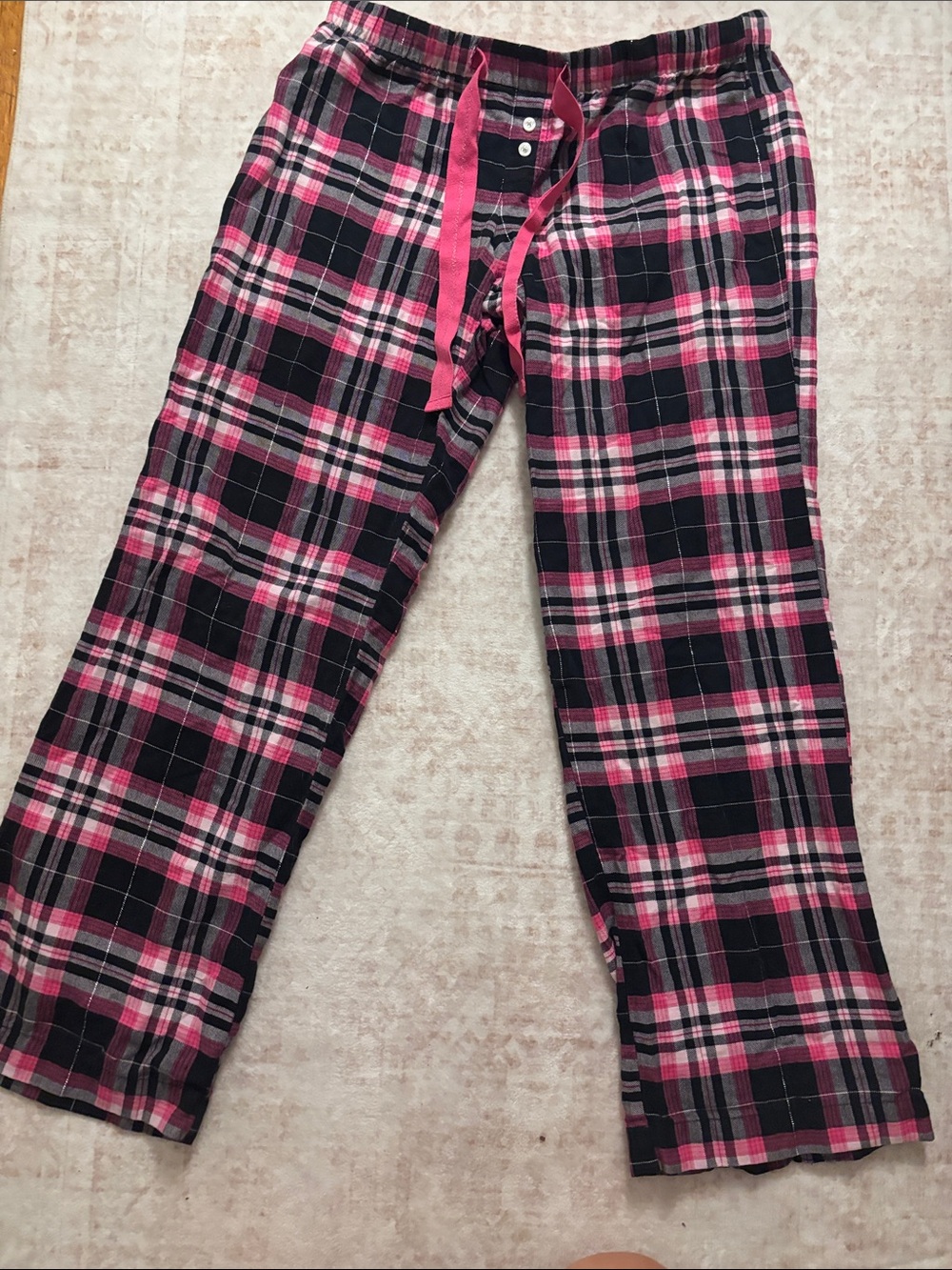 Xhilaration Pink and Black Plaid Pajama Bottoms